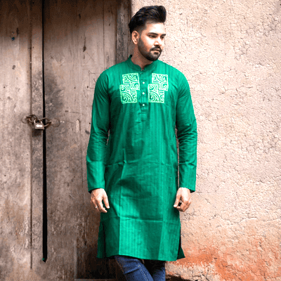 Green Color Panjabi For The Victory Day