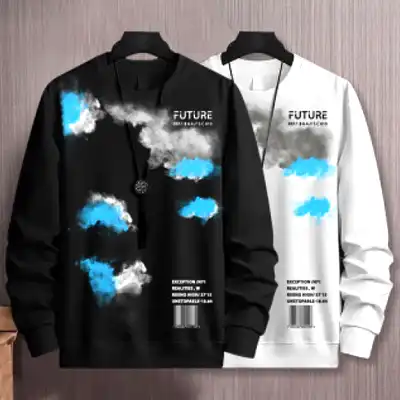 Full Sleeve Sweatshirt in Black and White Color (2pis combo)