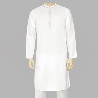 Stylish Premium Men's Panjabi In White Color